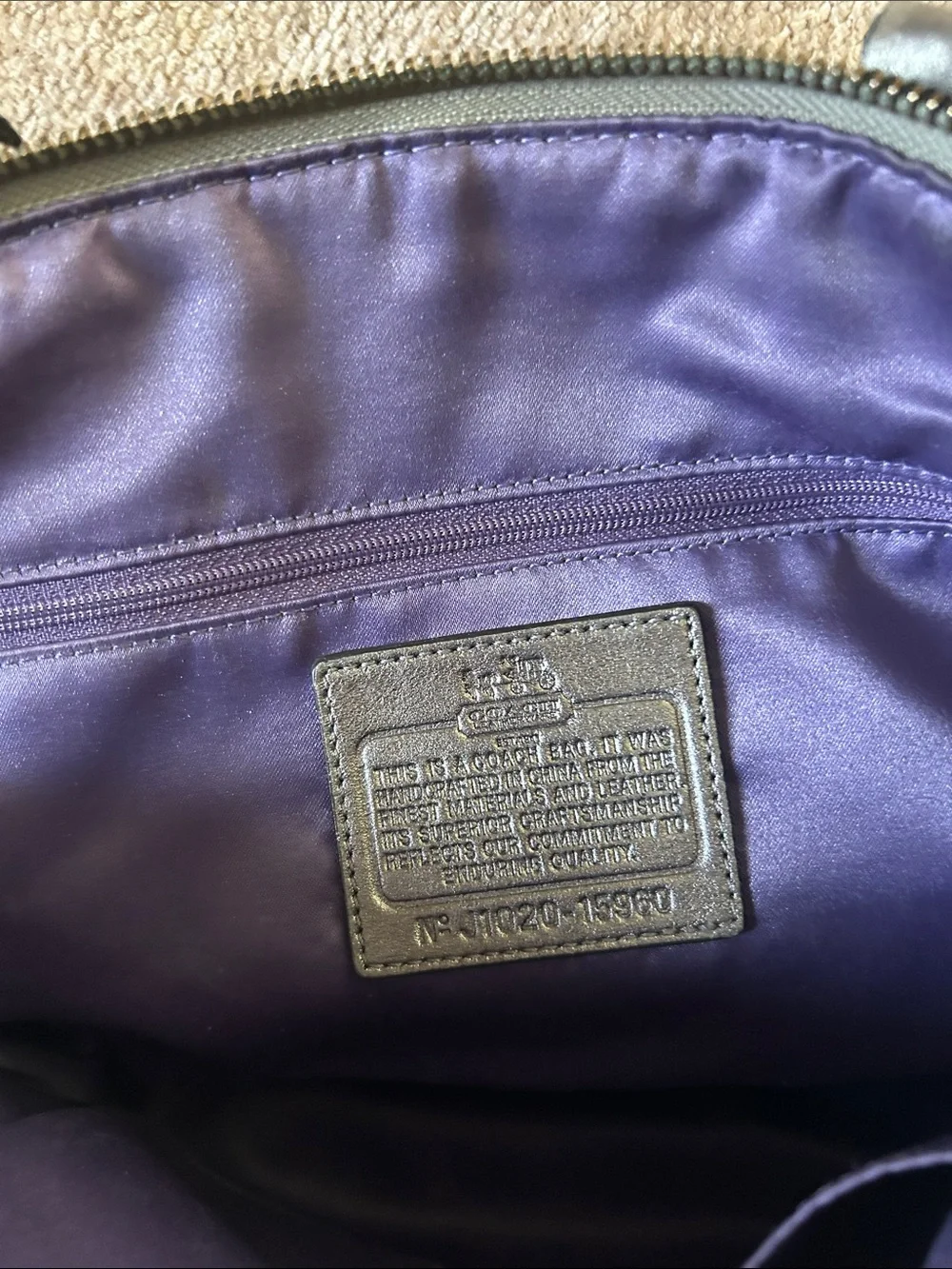 Coach Madison Sophia Metallic Gunmetal Leather Satchel Bag - Style #15960